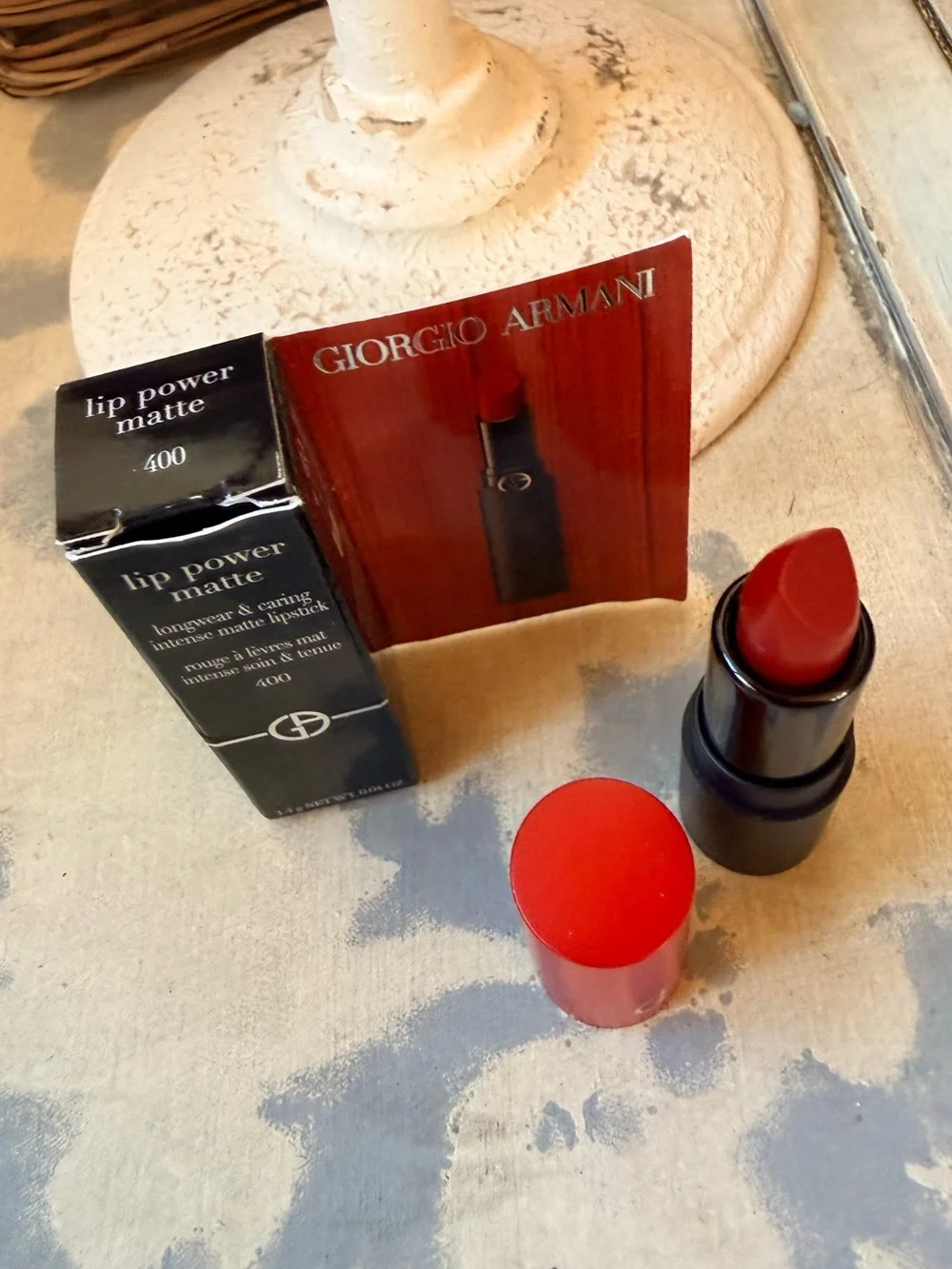 Giorgio Armani Lip Power Matte 400 - travel size red lip color NEW